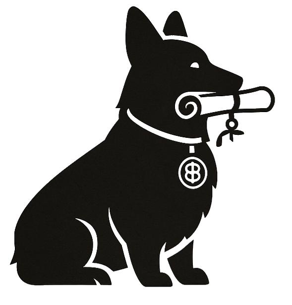 BurdenBourne Logo - Dog with scroll